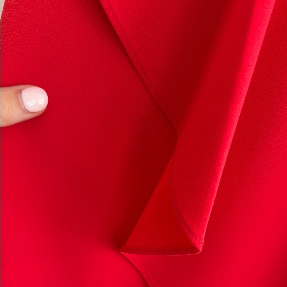 Alice + Olivia Vibrant Red V-Neck Dress - Picture 3 of 5
